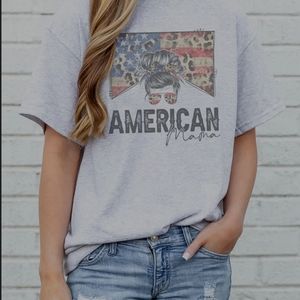 American Mama Messy Bun t-shirts S